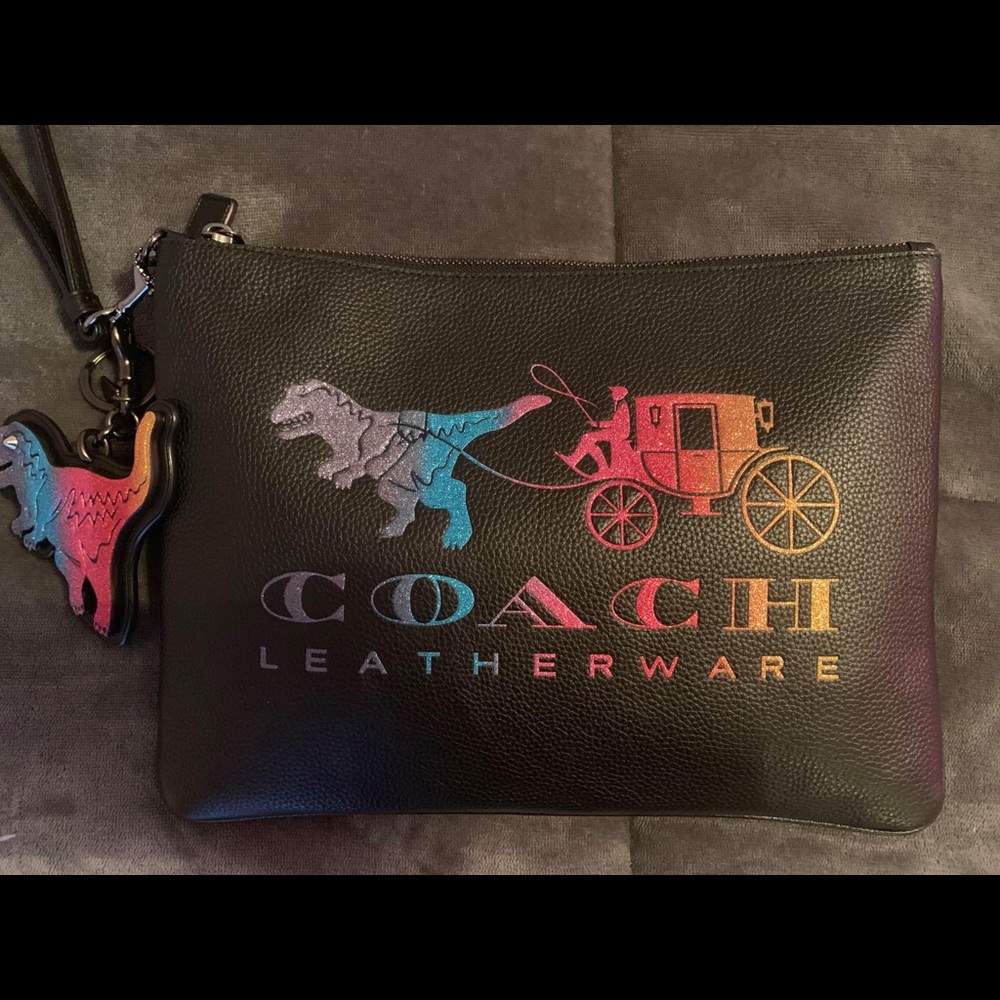 Rexy and carriage Coach Clutch w Rexy keychain